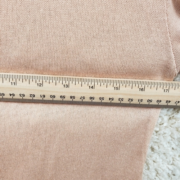 osklen women US small peach modal base layer long sleeve knit top lettuce hem - Picture 7 of 9
